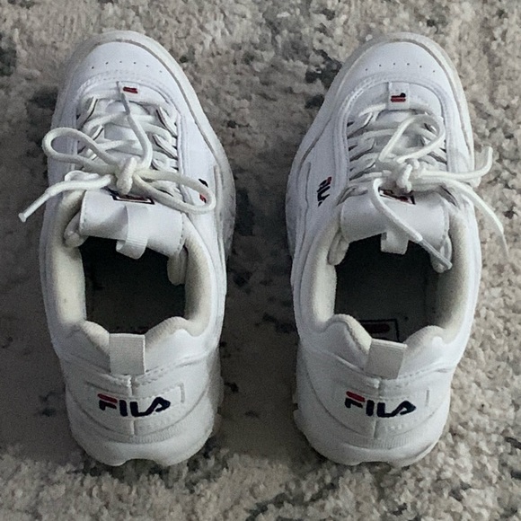 Fila White Sneakers with Chunky Design and Rubber Sole - Picture 4 of 6